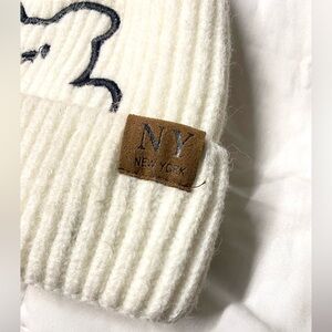 NY White Beanie